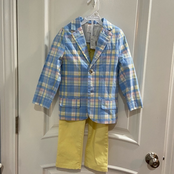 2-pc. Gymboree Spring Blazer and Pant Set, NWT Blazer, EUC Woven Chinos, Size 5T - Picture 1 of 12